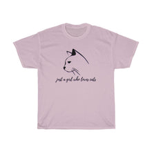 Load image into Gallery viewer, Unisex Heavy Cotton Tee - just a girl who loves cats