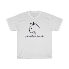 Load image into Gallery viewer, Unisex Heavy Cotton Tee - just a girl who loves cats