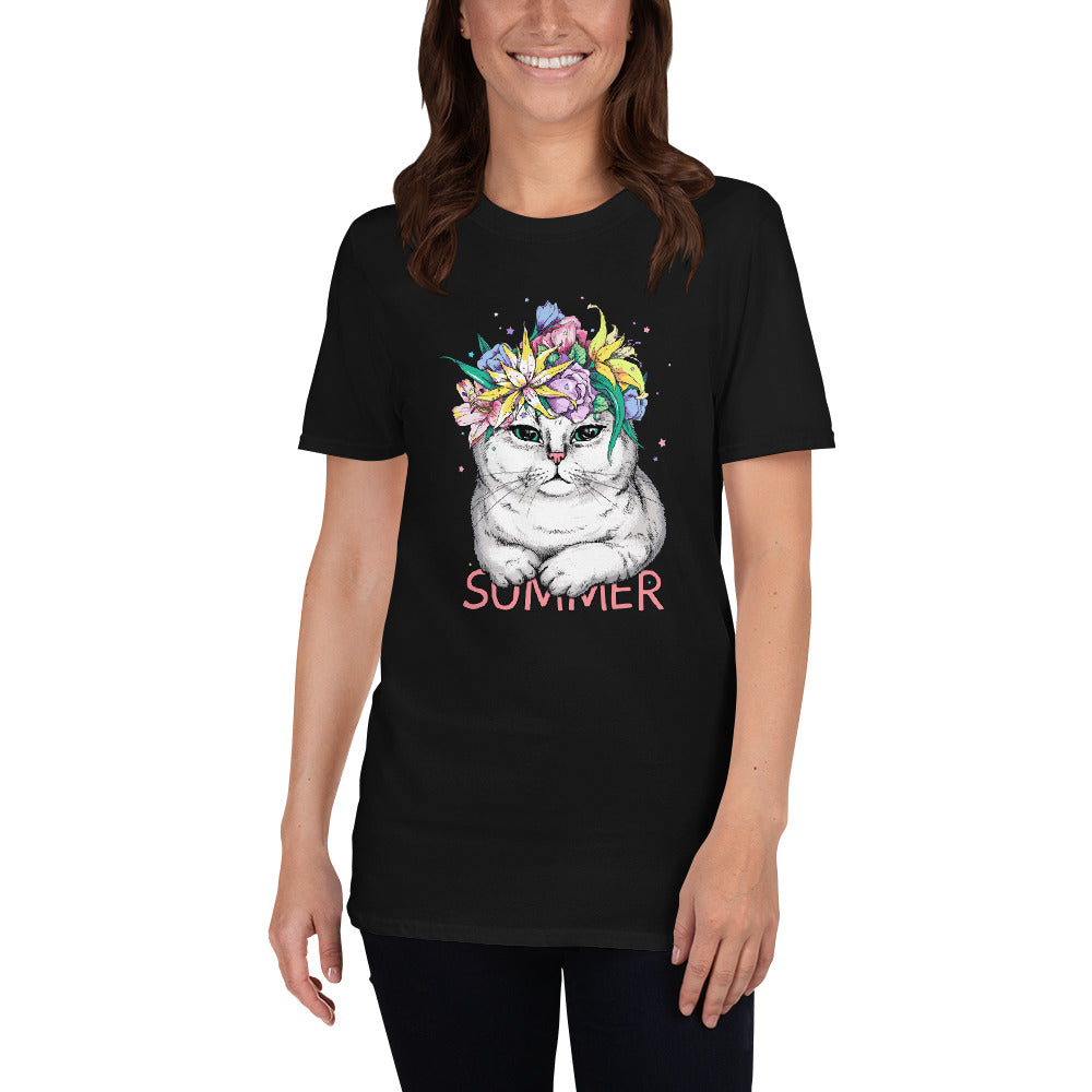 Short-Sleeve Unisex T-Shirt- The cute summer cat