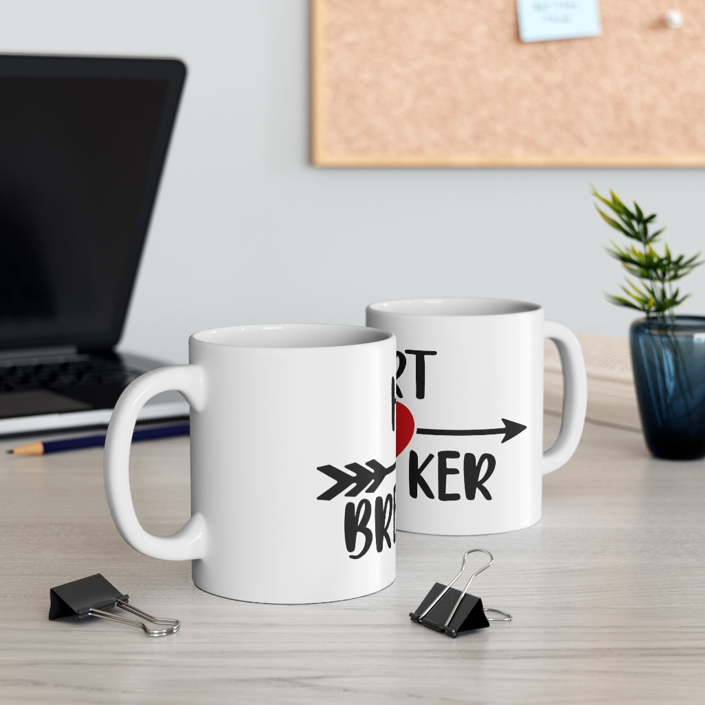 Ceramic Mug 11oz heart breaker