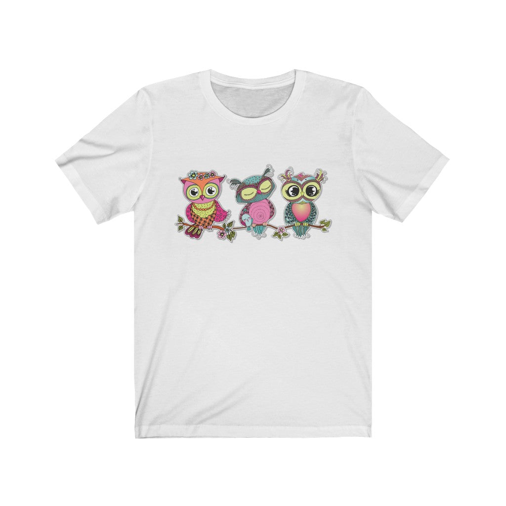 Unisex Jersey Short Sleeve Tee - the owl - see no evil, hear no evil, speak no evil