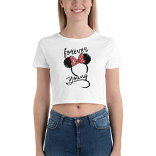 Load image into Gallery viewer, Women’s Crop Tee - forever young
